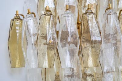 Large Pair of Italian Poliedri Glass Sconces