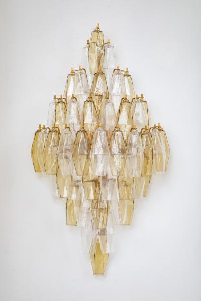 Large Pair of Italian Poliedri Glass Sconces