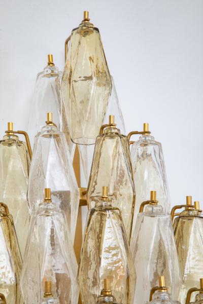 Large Pair of Italian Poliedri Glass Sconces