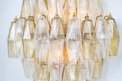 Large Pair of Italian Poliedri Glass Sconces