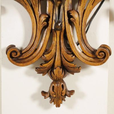 Large Pair of Italian Walnut Sconces