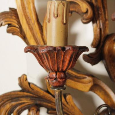 Large Pair of Italian Walnut Sconces