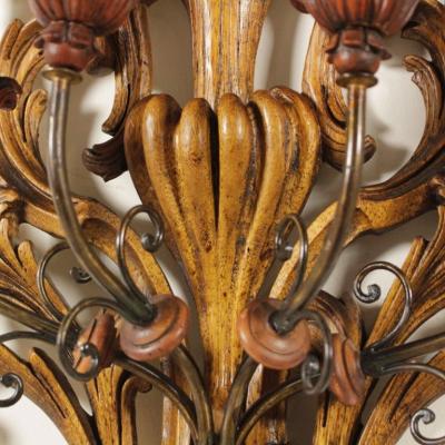 Large Pair of Italian Walnut Sconces