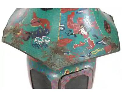 Large Pair of Japanese Cloisonne Enamel Lanterns Attributed to Kaji Tsunekichi