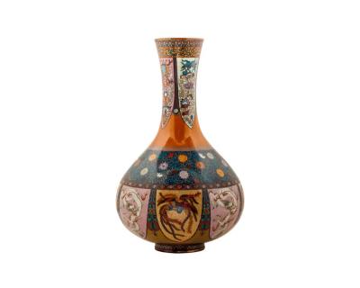 Large Pair of Japanese Cloisonne Enamel Vases Attributed to Honda Yasaburo