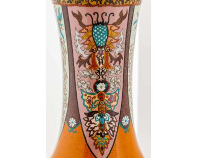 Large Pair of Japanese Cloisonne Enamel Vases Attributed to Honda Yasaburo
