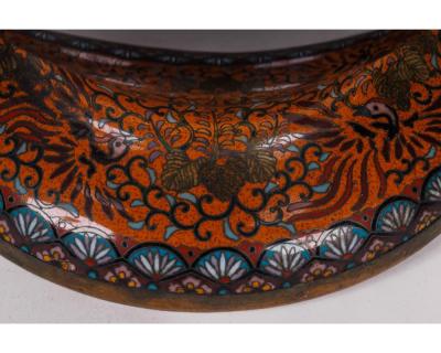 Large Pair of Meiji Period Japanese Cloisonne Enamel Double Dragon Vases