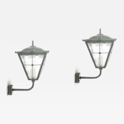 Large Pair of Scandinavian Outdoor Wall Lights Norway 1960s