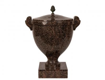 Large Pair of Swedish Blyberg Porphyry Vases and Covers Early 19th Century