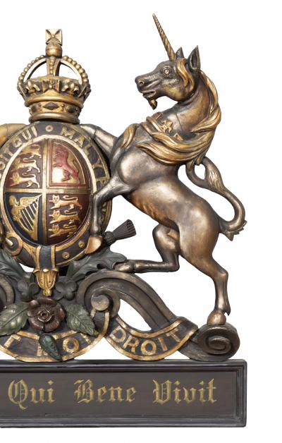 Large Parcel Gilt And Polychrome Coat Of Arms Of Great Britain