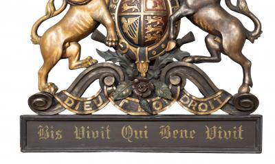 Large Parcel Gilt And Polychrome Coat Of Arms Of Great Britain