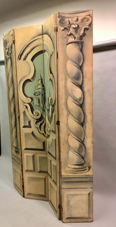 Large Paris Opera Tromp LOeil 4 Panel Theatrical Decorative Screen 1940