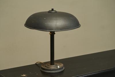 Large Patinated Bauhaus Style Table Lamp 1940s