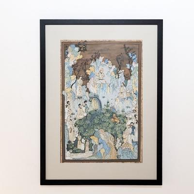 Large Persian Illustration from a Book circa 1900