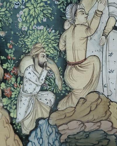 Large Persian Illustration from a Book circa 1900