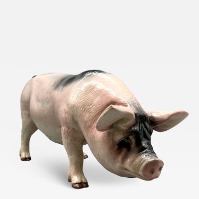 Large Pig In Ceramic Normandy France Circa 1930