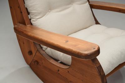 Large Pine Wood Rocking Chairs The Netherlands 1970s