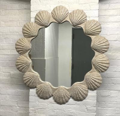 Large Plaster Shell Form Mirror