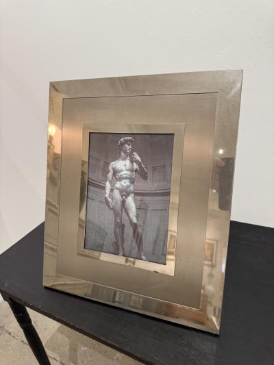 Large Polished Nickel Tabletop Frame Italy 1970s