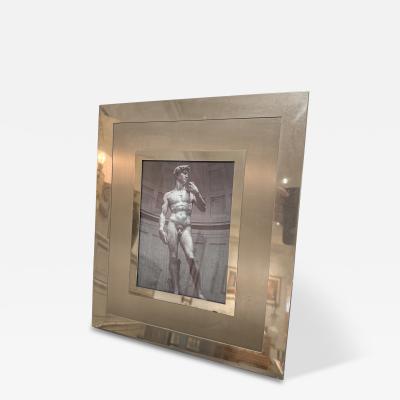 Large Polished Nickel Tabletop Frame Italy 1970s