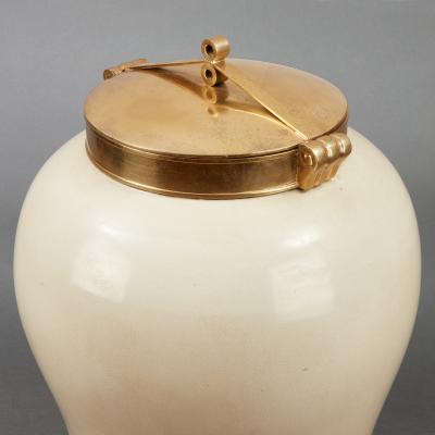 Large Porcelain Temple Jar 20th Century