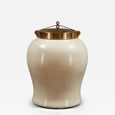 Large Porcelain Temple Jar 20th Century