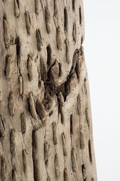 Large Primitive Bleached Walnut and Flint Grain Thresher