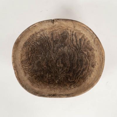 Large Primitive Oval Shaped Dug Out Bowl from Sweden