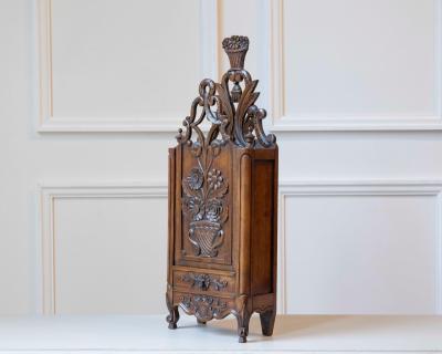 Large Proven al Walnut Fariniero with Carved Openwork Early 19th Century