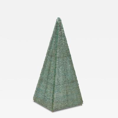Large Pyramid Form Glass Sculpture and Lamp