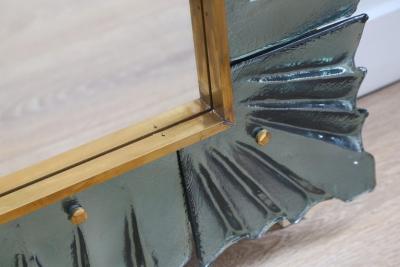 Large Rectangular Murano Sea Green Glass Framed Mirror