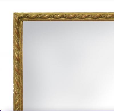 Large Rectangular Shape Continental Giltwood Frame Wall Mirror