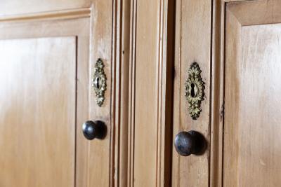 Large Regency English Estate Made Pine Housekeepers Cupboard