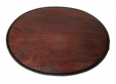 Large Regency Mahogany And Brass Banded Oyster Tray