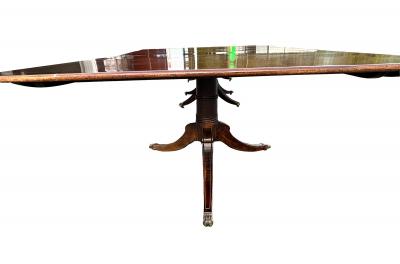 Large Regency Style Mahogany Three Pedestal Dining Table And Twelve Chairs