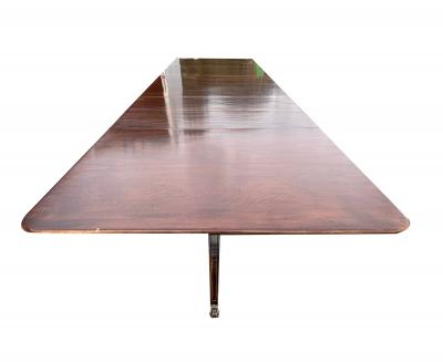 Large Regency Style Mahogany Three Pedestal Dining Table And Twelve Chairs