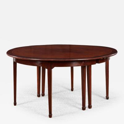 Large Rosewood Banded Mahogany Dining Table