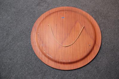 Large Round Italian Modernist Rosewood and Chrome Mirror by Mac Arredamenti