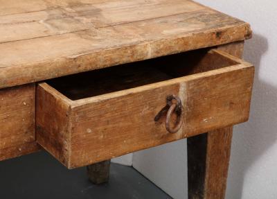 Large Rustic Oak Work Table France 19th Century