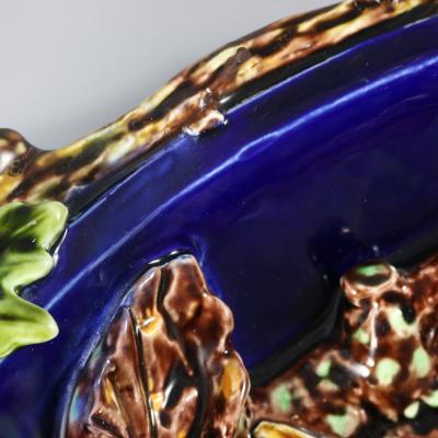 Large Sarreguemines Majolica Partridges Wall Plaque