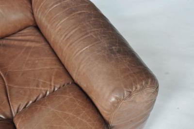 Large Scale 1970s Leather Lounge Chair