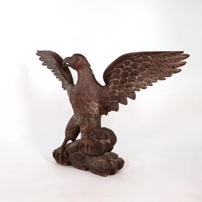Large Scale Carved Oak Eagle Spain Circa 1900