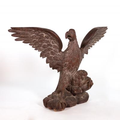 Large Scale Carved Oak Eagle Spain Circa 1900