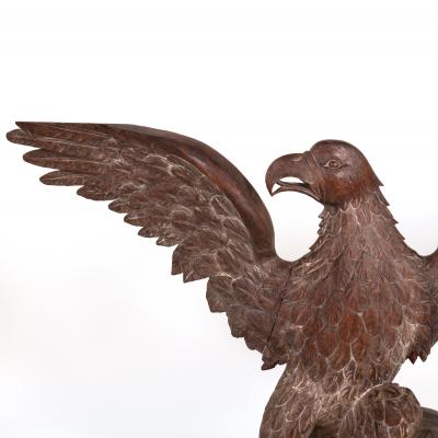Large Scale Carved Oak Eagle Spain Circa 1900