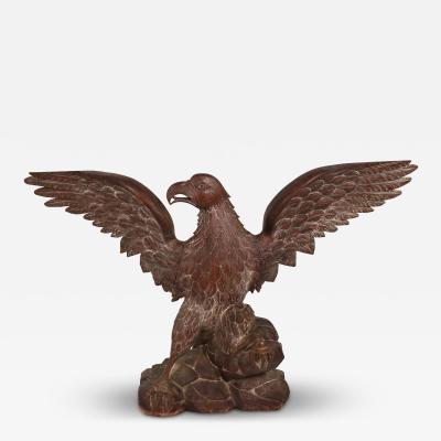 Large Scale Carved Oak Eagle Spain Circa 1900
