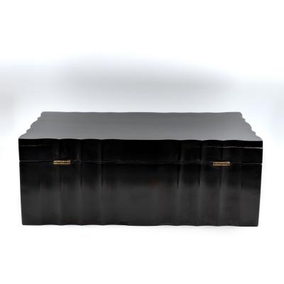 Large Scale Serpentine Ebony Box Anglo Indian Circa 1840