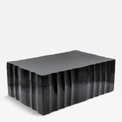 Large Scale Serpentine Ebony Box Anglo Indian Circa 1840