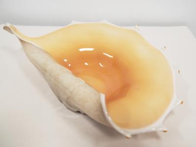 Large Scale Shell Form Glass Bowl