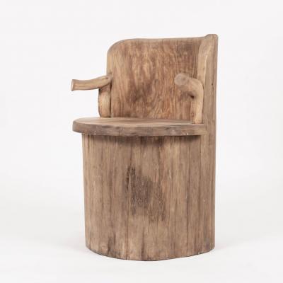 Large Scale Swedish Pine Dugout Log Armchair Kubbestol 