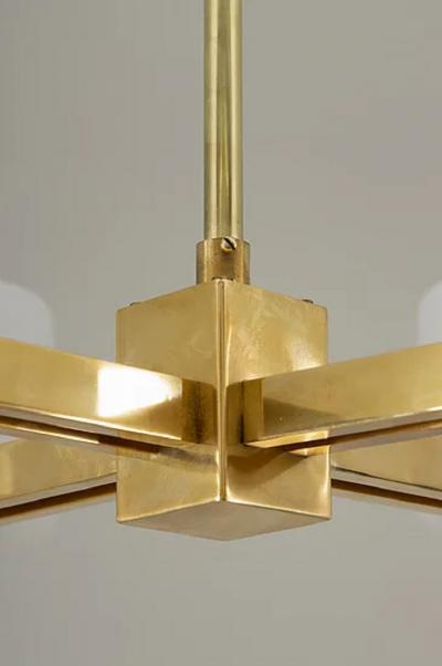 Large Scandinavian Midcentury Chandeliers in Brass and Glass
